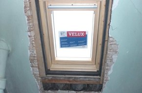 Velux-vindue er monteret, nu skal lysning laves